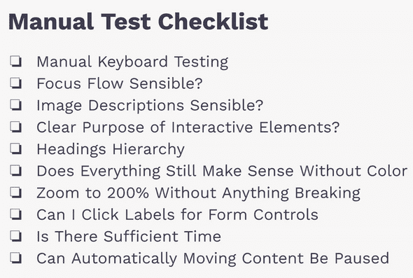 a11y checklist